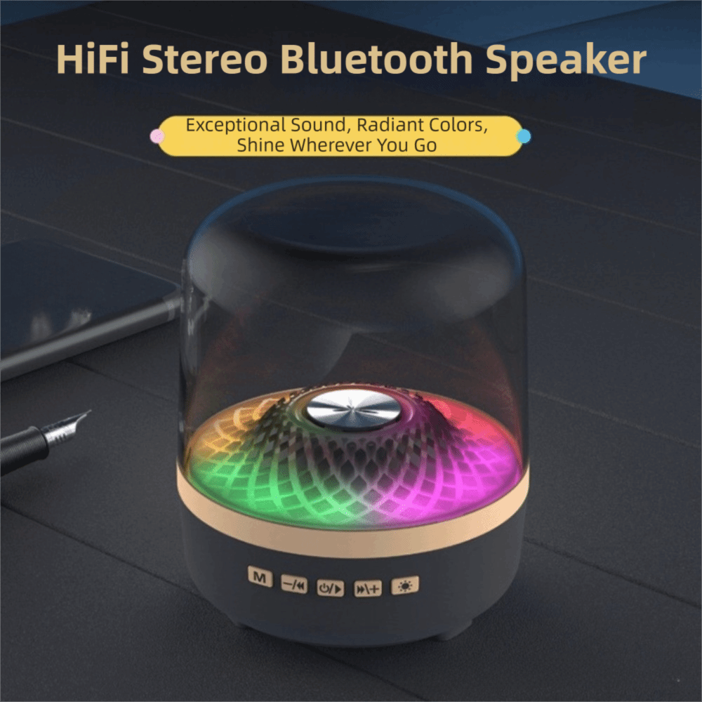 Soundbar Bluetooth Home - Haut-parleur stéréo HiFi Bluetooth 5.4, lumière