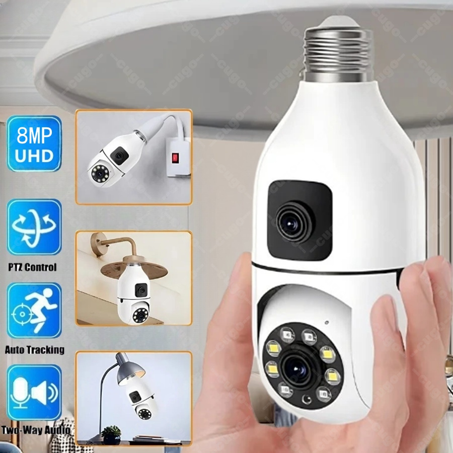 Home Cinema Wall Panels - Caméra de surveillance E27 avec ampoule,