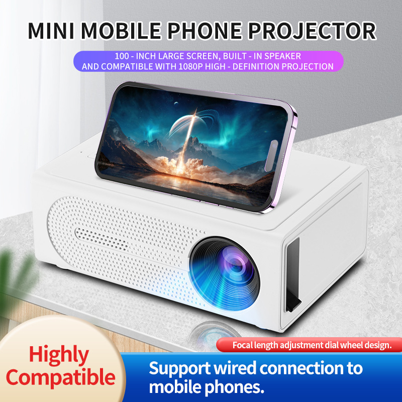 Home Cinema Kids - Mini projecteur portable 1080P compatible, cinéma