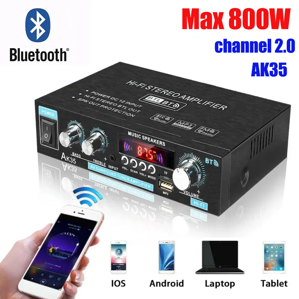 Home Cinema Receiver - Amplificateurs Bluetooth numériques HiFi AK35, canal