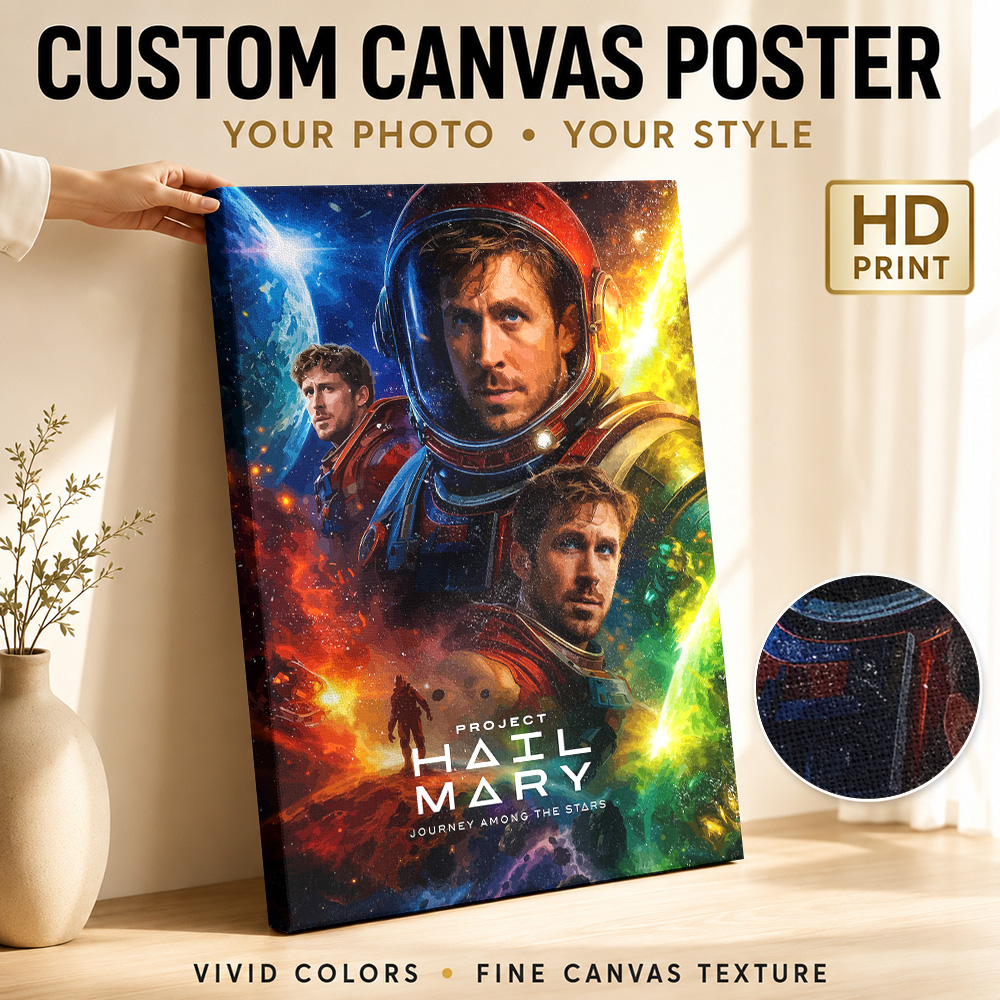 Vintage Home Cinema - Affiche encadrée du film Project Hail