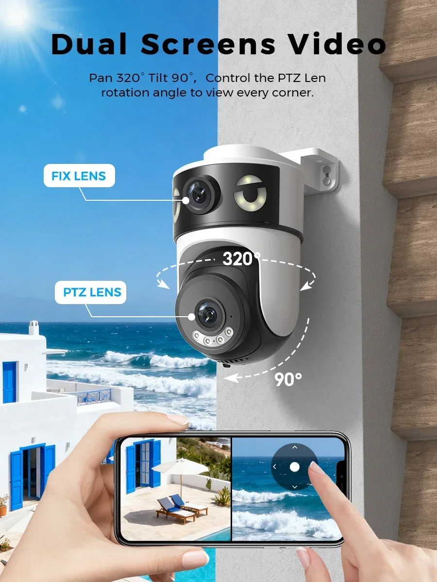Home Cinema Wall Panels - Caméra de sécurité Wifi 10MP 5K,