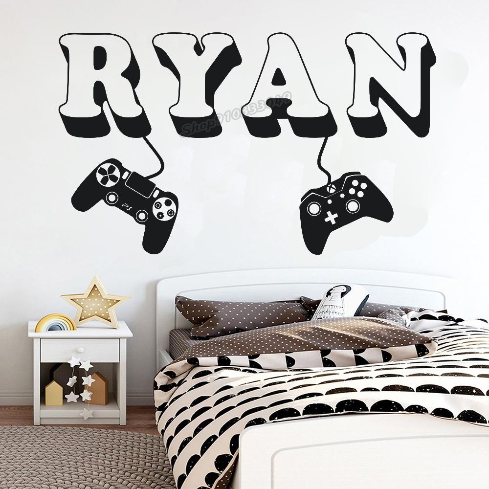 Home Cinema Wall Panels - Autocollant mural Gamer nom personnalisé contrôleur